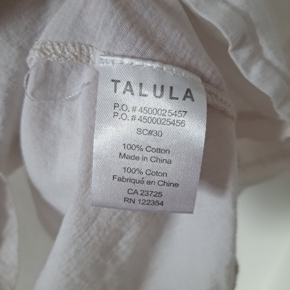 Talula | White light weight t shirt flower letters " like a lady" - Picture 5 of 7